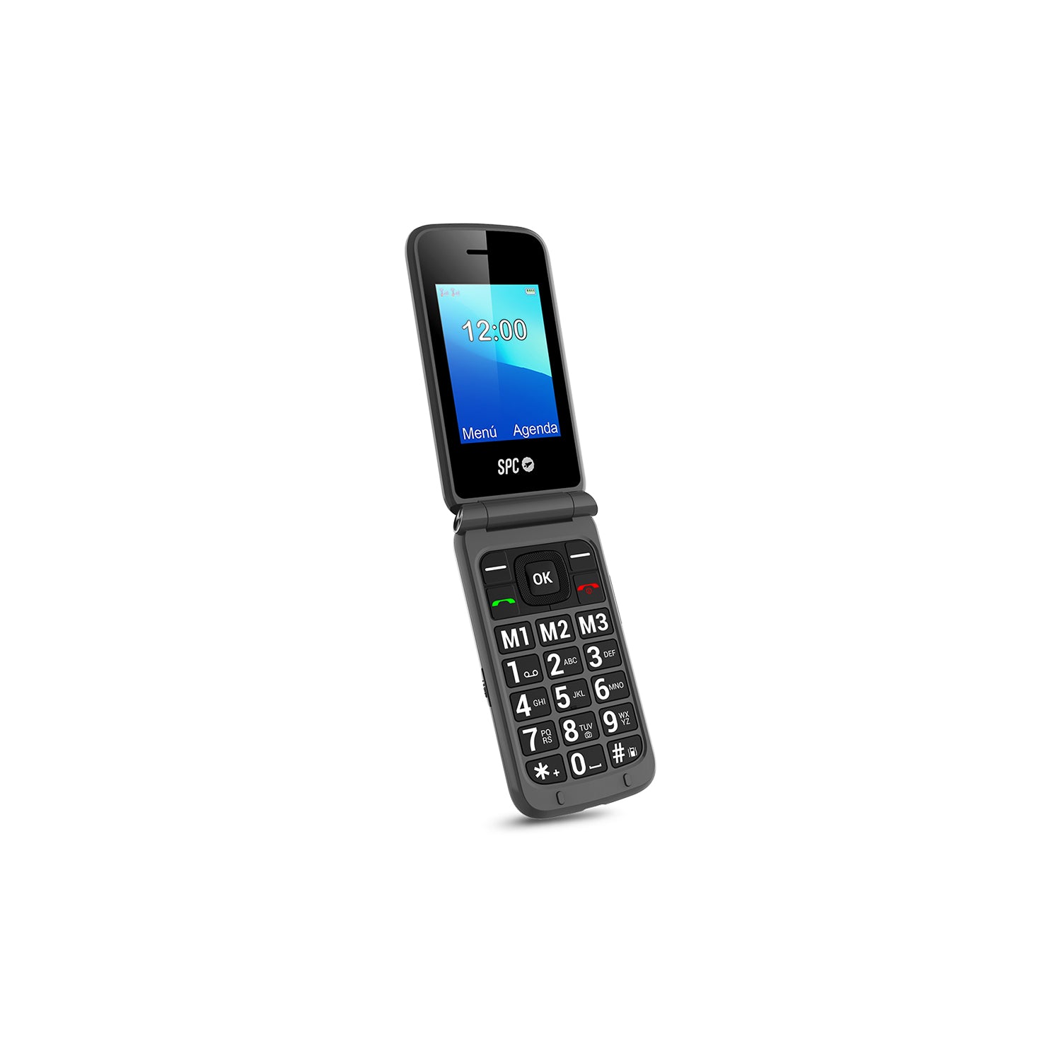 Teléfono móvil con tapa para mayores SPC STELLA 2, con pantalla de 2,4'',  Botón SOS con 5 contactos, Configuración a distancia, base de carga en