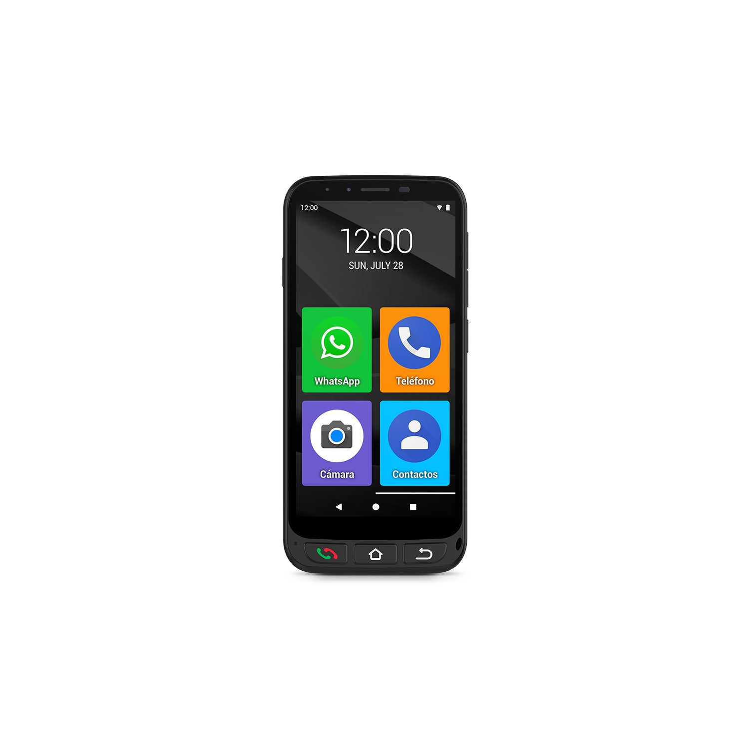 SPC Zeus 4G Pro Android para mayores, botón SOS, base de carga y